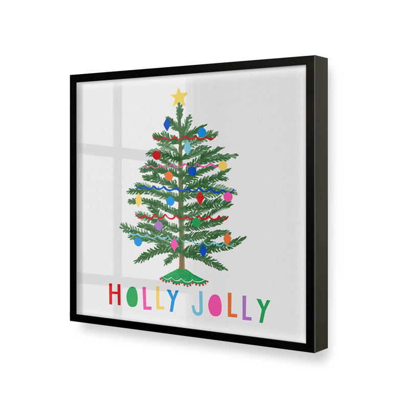Holly Jolly Christmas Tree, H 17,5 po x l 17,5 po x P 1,25 po, Cadre photo noir satiné