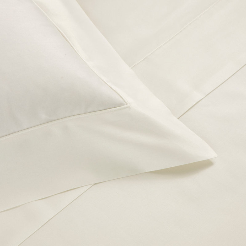 Grace Sateen Duvet Cover, Milk, Queen Duvet Cover