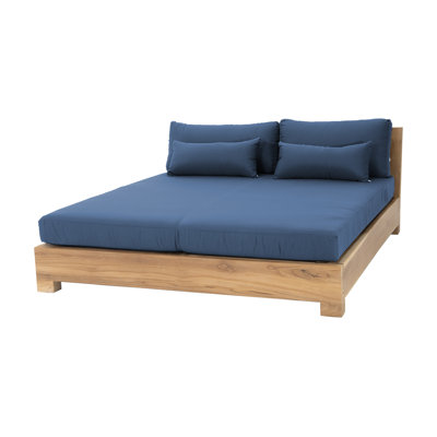 Dalewood 63.5'' Wide Teak Patio Daybed with Sunbrella® Cushions