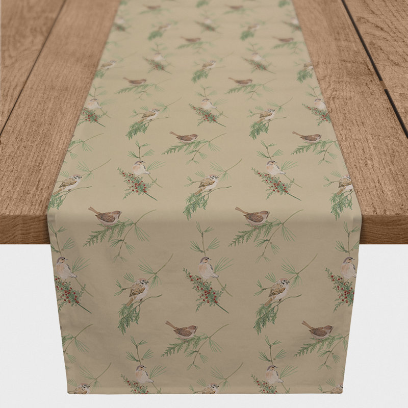 Chemin de table pin sur fond blanc, 90 po x 16 po, Brun