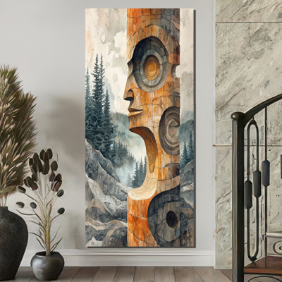 Reproduction d'art sur toile, "Native tour Marletta in a Forest Landscape" - Marletta Totem