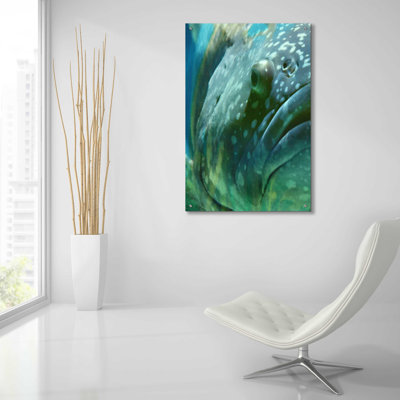 'Turquoise Splash One' by Steve Hunziker Acrylic Glass Wall Art