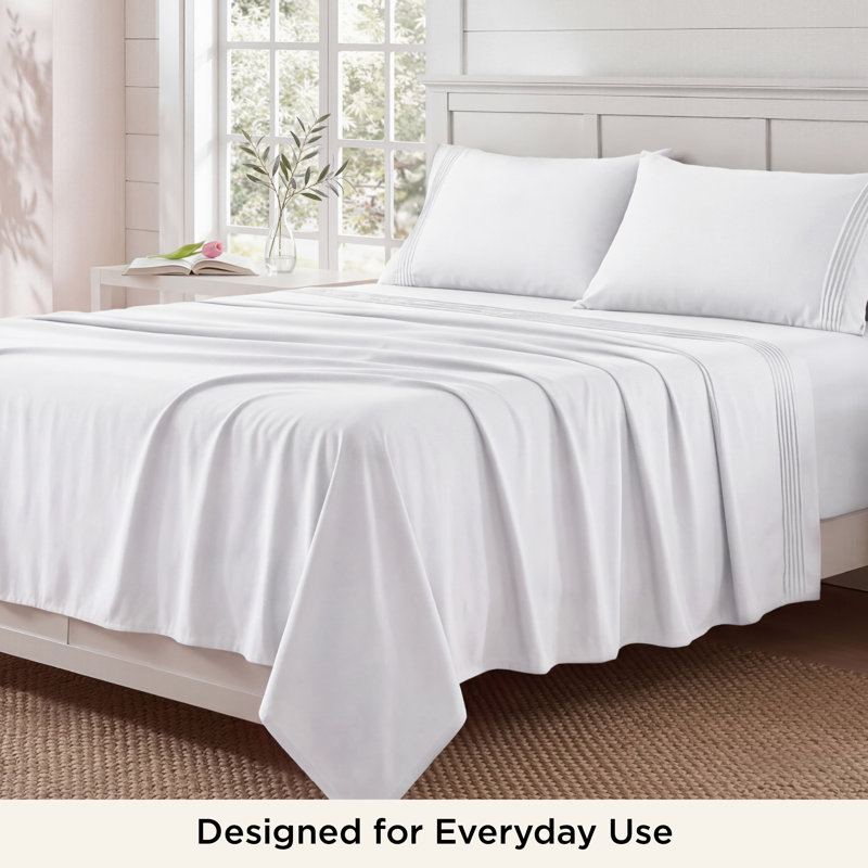 Bedsure Deep Pocket Sheet Set - Fits Mattresses Up to 21 Inches Thick -  GentleSoft Bed Sheet set, Moisture Wicking, Soft & Cooling Bed Sheet & Pillowcases, Easy & Secure Fit