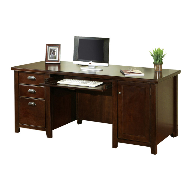Bureau d’ordinateur en bois massif Michal