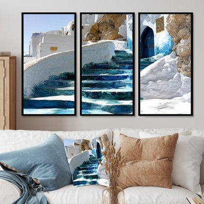 Blue Chefchaouen Blue City In Morocco III - Morocco Wall Art Living Room Set