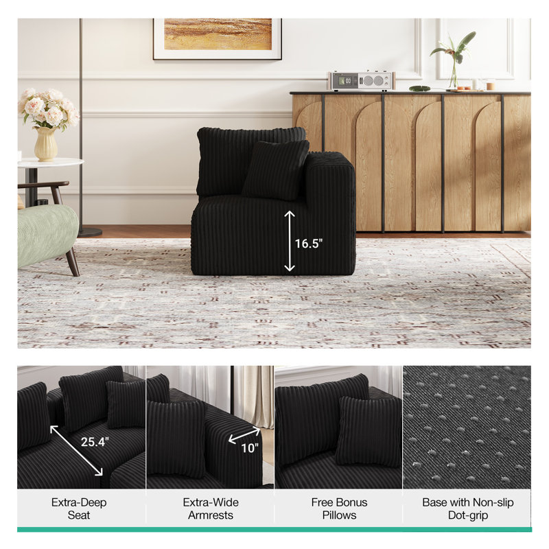 Modern Plush-upholstered Accent Sofa