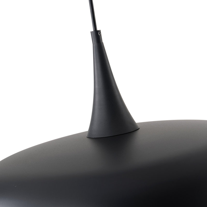1-Black gold round dimmable iron pendant light