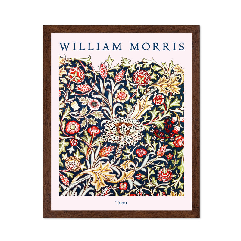 William Morris - Trent No1, Poster, 18"H x 24"W, Brown Framed