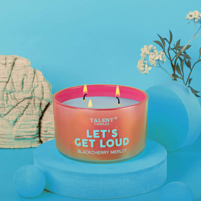BLACK CHERRY MERLOT | TALENT CANDLES Scented Candles for Home - Natural Soy Wax with 3 Wicks, ENJOY Jar Candle 32 Hours Burn Time