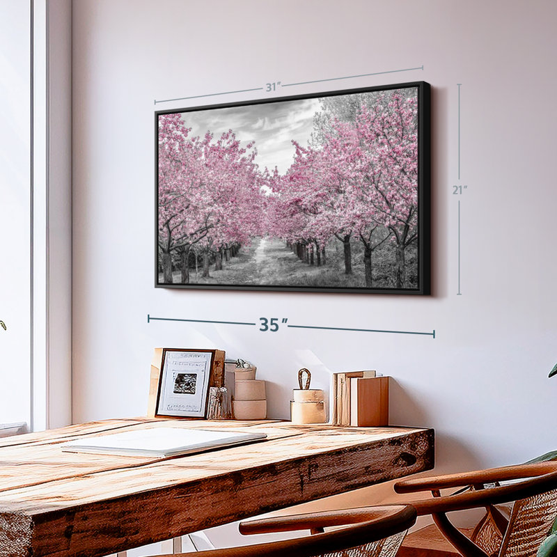 Impression sur toile Charmant Cherry Blossom Alley, H 21 po x l 31 po