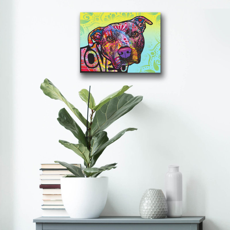«Love You Pit Bull» par Dean Russo, H 12 po x l 16 po