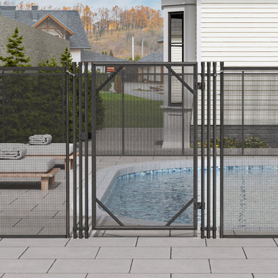 Pool Fence Gate 4 x 2.5 FT Removable Inground Pool Gate for Kids Security