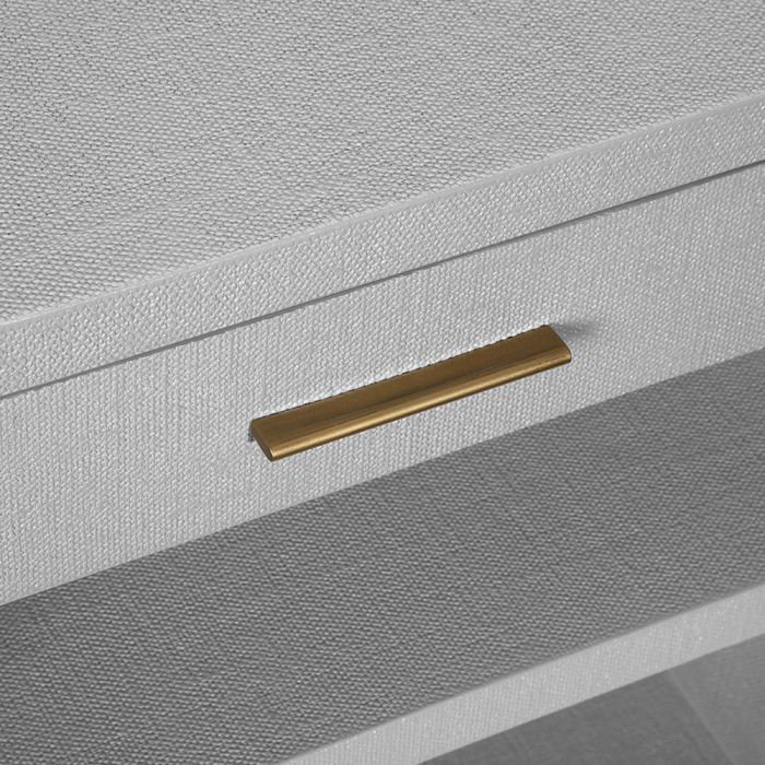 Livia 1 - Drawer Solid Wood Nightstand, Light Gray/Antique Brass
