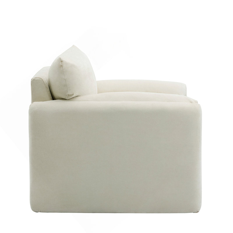 Marithza 37.6'' W Oversized Armchair Accent Chair, Cream Chenille