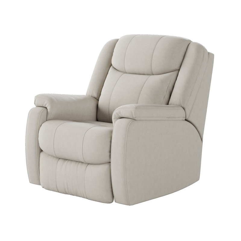 Hercules 41" Wide Genuine Leather Power Power Headrest Wall Recliner, Cream