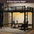 Full Size Metal Loft Bed with Charging Station and LED Light for Small Spaces-680655157