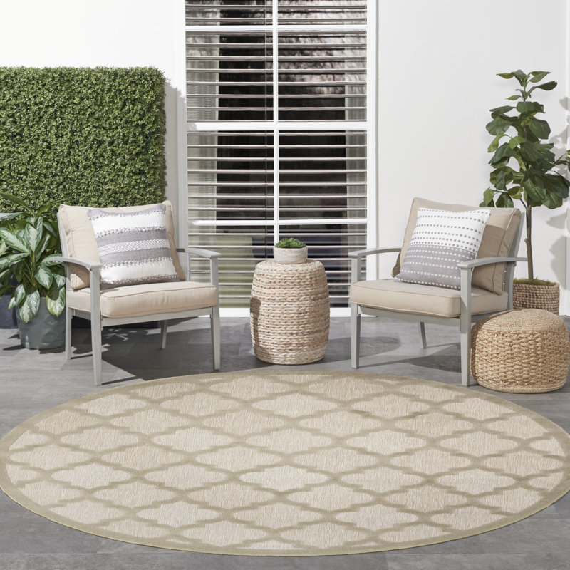 Monita Geometric Indoor / Outdoor Rug, Round 6'