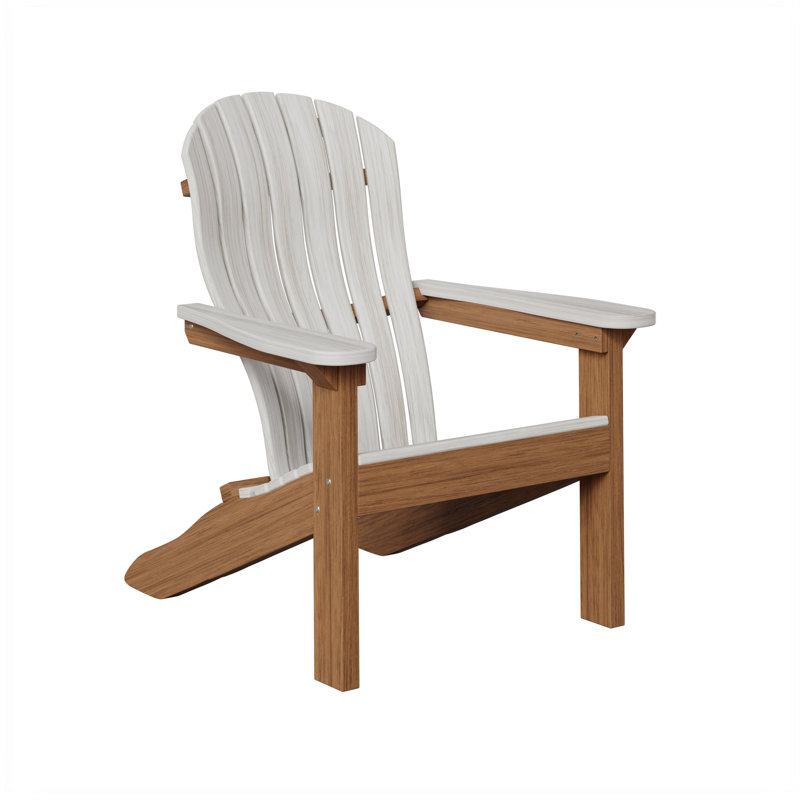 Berlin Gardens Contour Adirondack Chair, Seashell with Antique Mahogany