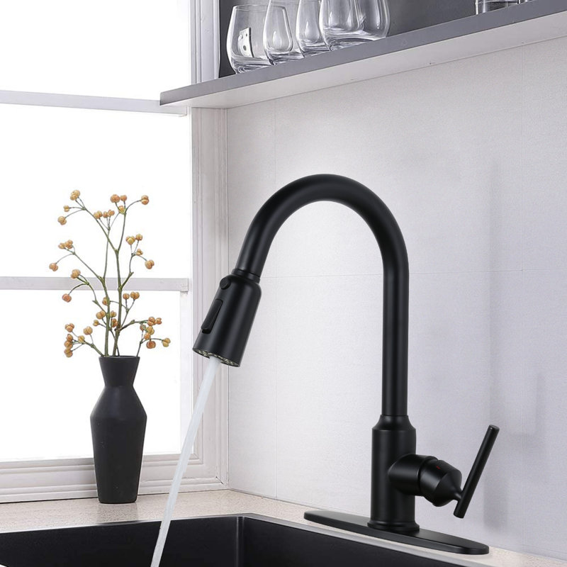Pull Down Kitchen Faucet, Matte Black