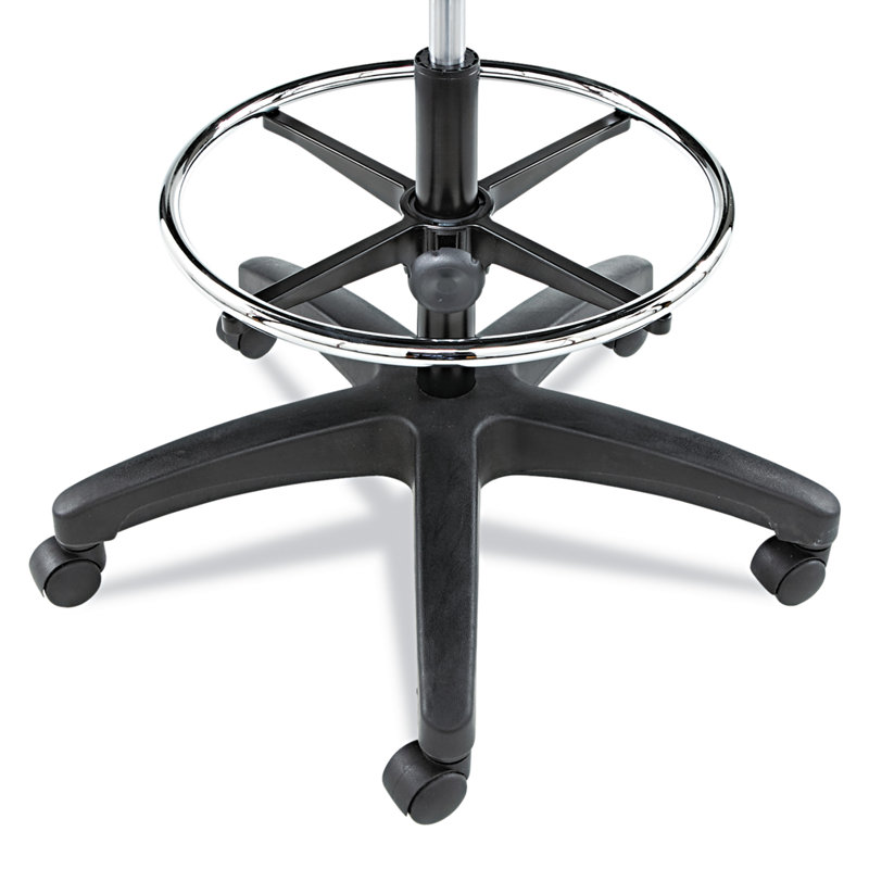 Black Faux Leather Adjustable Swivel Task Chair with Footring