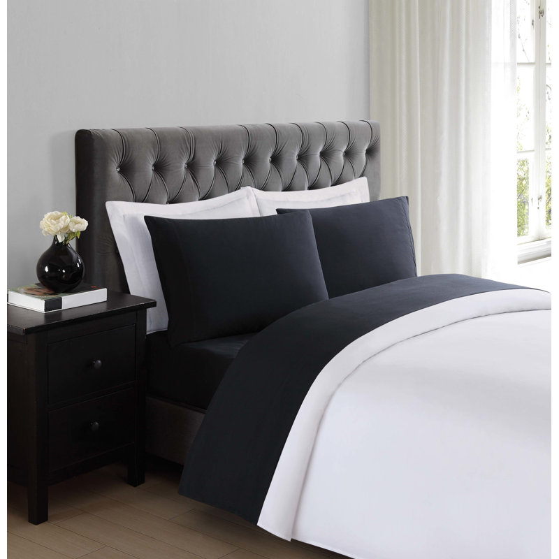 Everyday Microfiber Sheet Set, Black, Twin Sheet Set with 1 Pillowcase