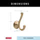Linden™ Double Towel Hook Bath Hardware Accessory