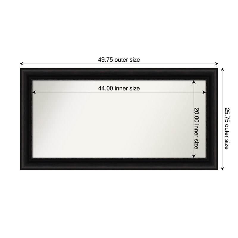 Miroir mural Senaiya, Rectangle, 25,75 po x 49,75 po