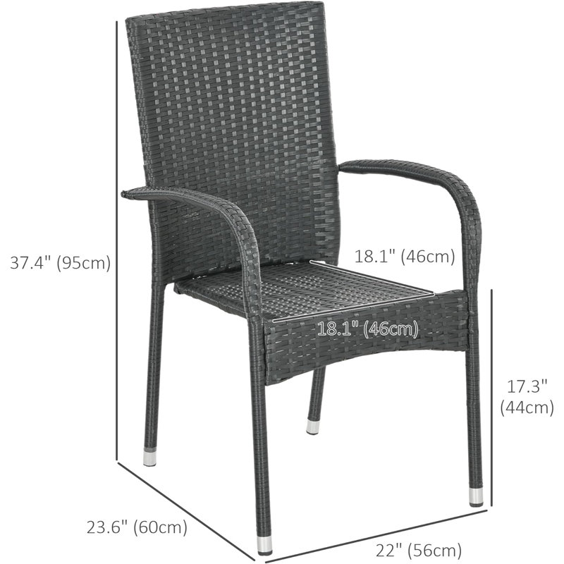 Cambrey Outdoor Dining Armchair with Cushion, Cream White/Black