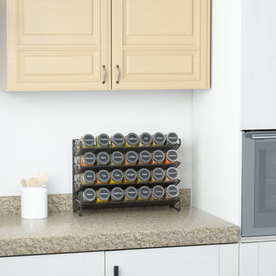 Spice Rack Organizer With 28 Spice Jars, 386 Spice Labels, Chalk Marker And Funnel Set