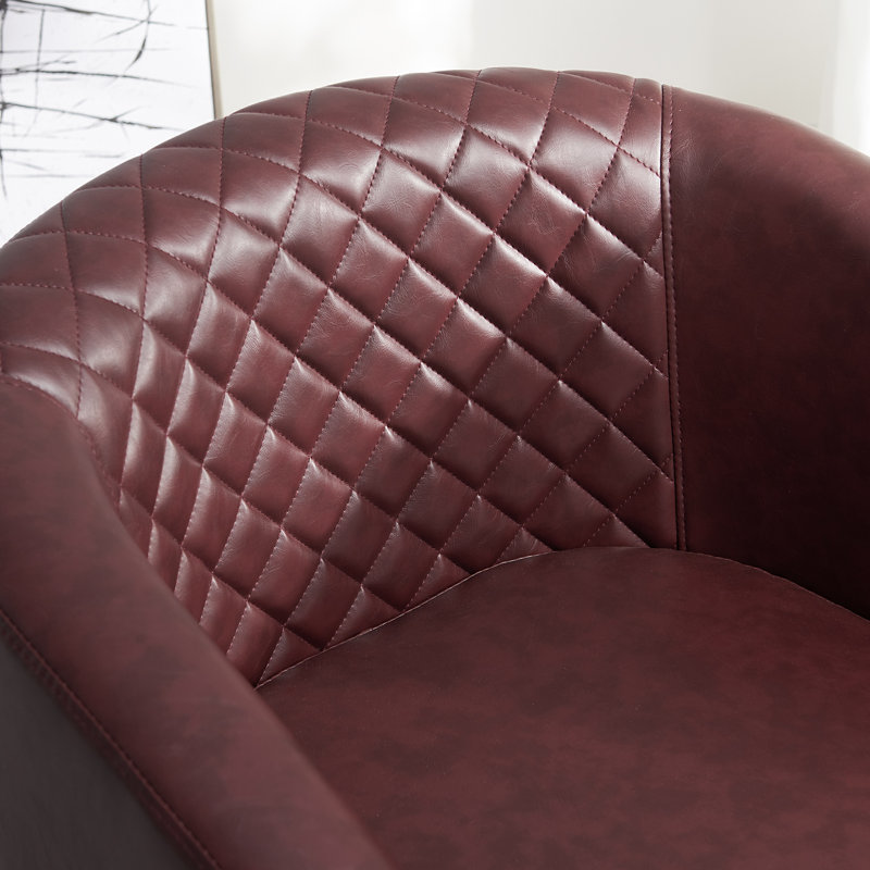 Petit fauteuil pivotant 29 po Oscar, Similicuir rouge