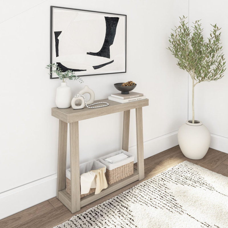 Beckett Solid Wood Console Table, 32" H x 36" W x 12" D, Seashell