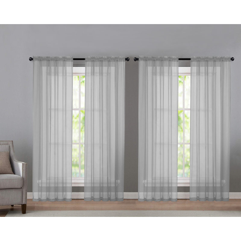 Panneau de rideau transparent d'extérieur Sarber Basic, Argent