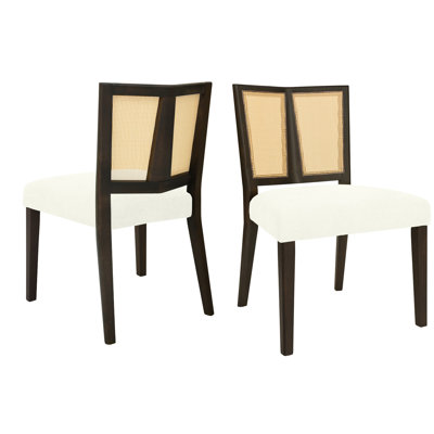 Armless Dining Chairs In Mid - Century Style, Upholstered For Coziness, Rubberwood Frame Stability Of 2 Accent, Seating, Solid Frame, 22.27"w X 23.1"d by Bayou Breeze