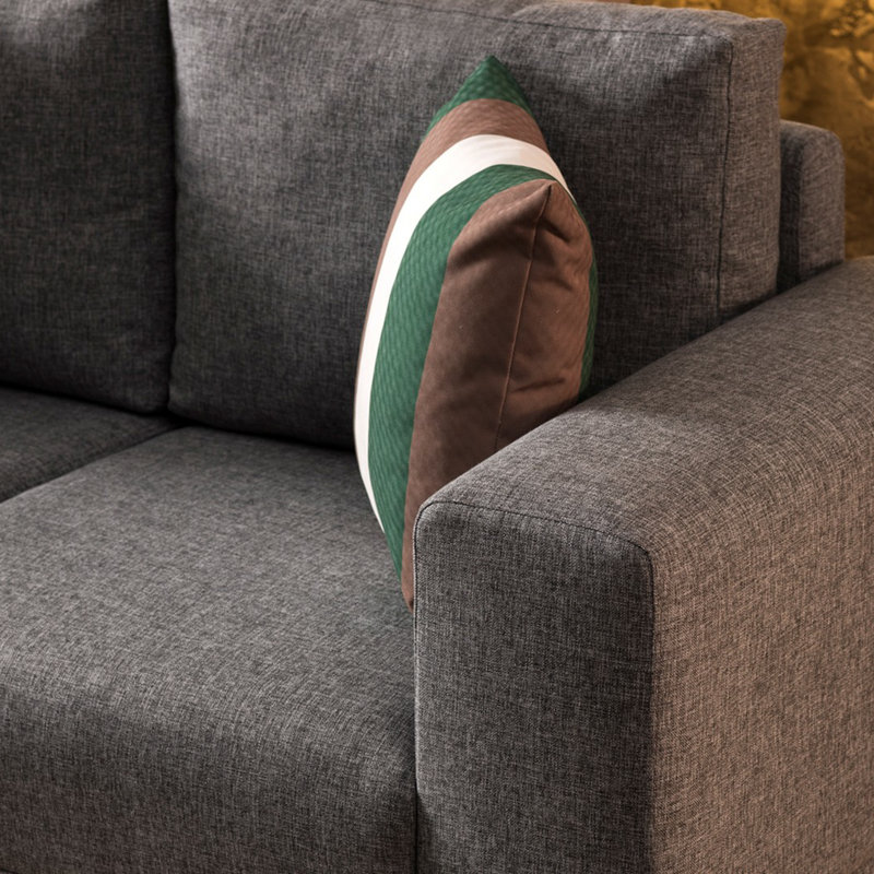 Canapé rembourré 63,8 po Hallis, 100 % polyester gris