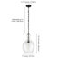Luminaire suspendu de 11 po de large avec abat-jour en verre Verona-700415950-700241624