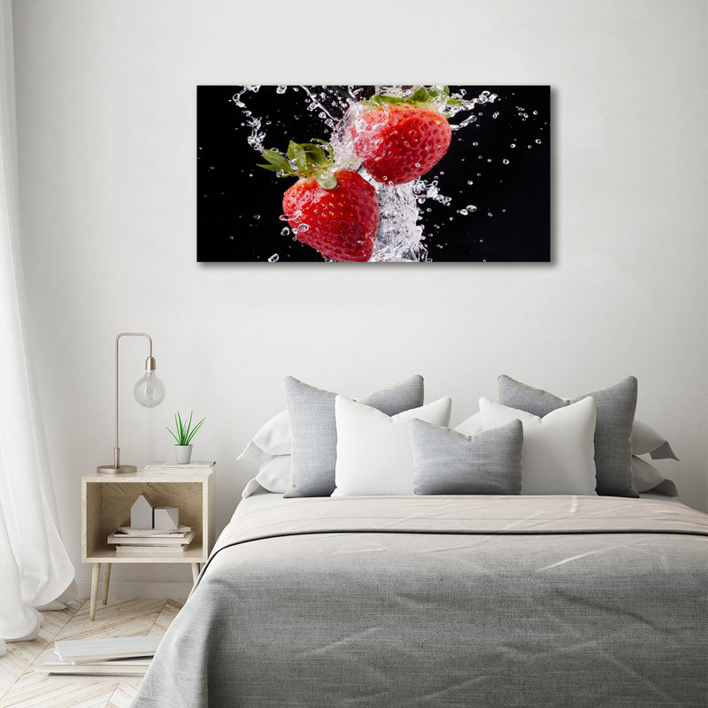 Strawberries and Water 1 Piece Wall Art on Canvas