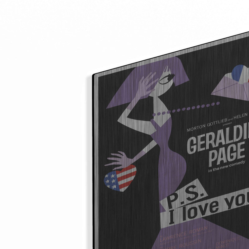 «P.S. «I Love You» par Epic Portfolio, art mural en métal, H 16 po x l 12 po