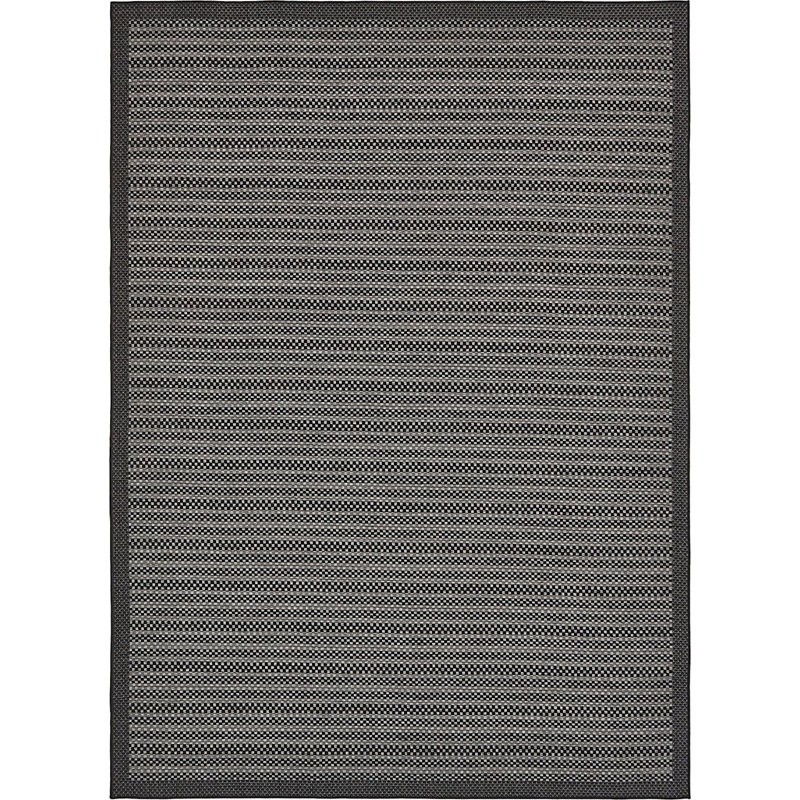 Outdoor Veranda Area Rug Charcoal Color, Rectangle 8' x 11'4"