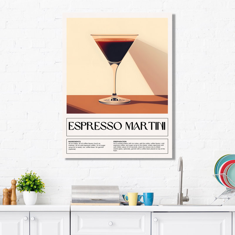 «Straight Up Espresso Martini», impression d'art mural, Toile tendue, H 32 po x l 16 po