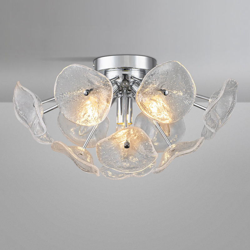 5-light Flush Mount Chandelier, Chrome