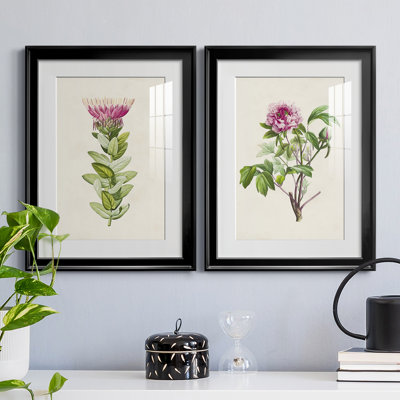 " Pretty Pink Botanicals IV " 2 - Pieces Painting Print