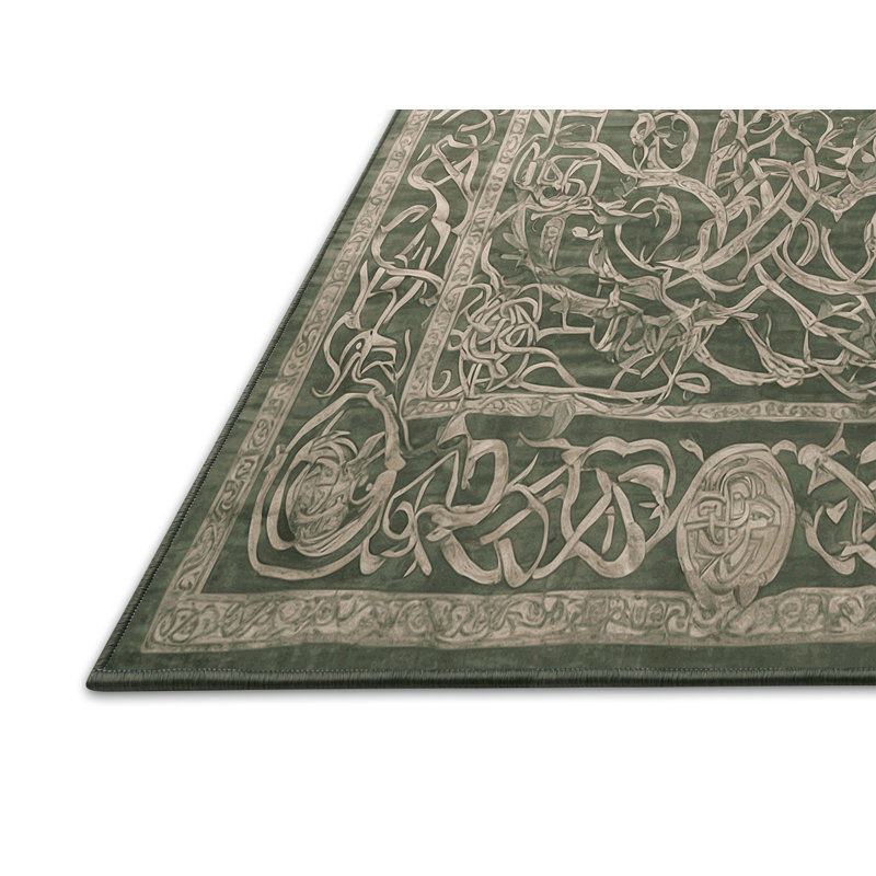 Tapis vert soyeux et moelleux, Rectangle 7 pi x 9 pi