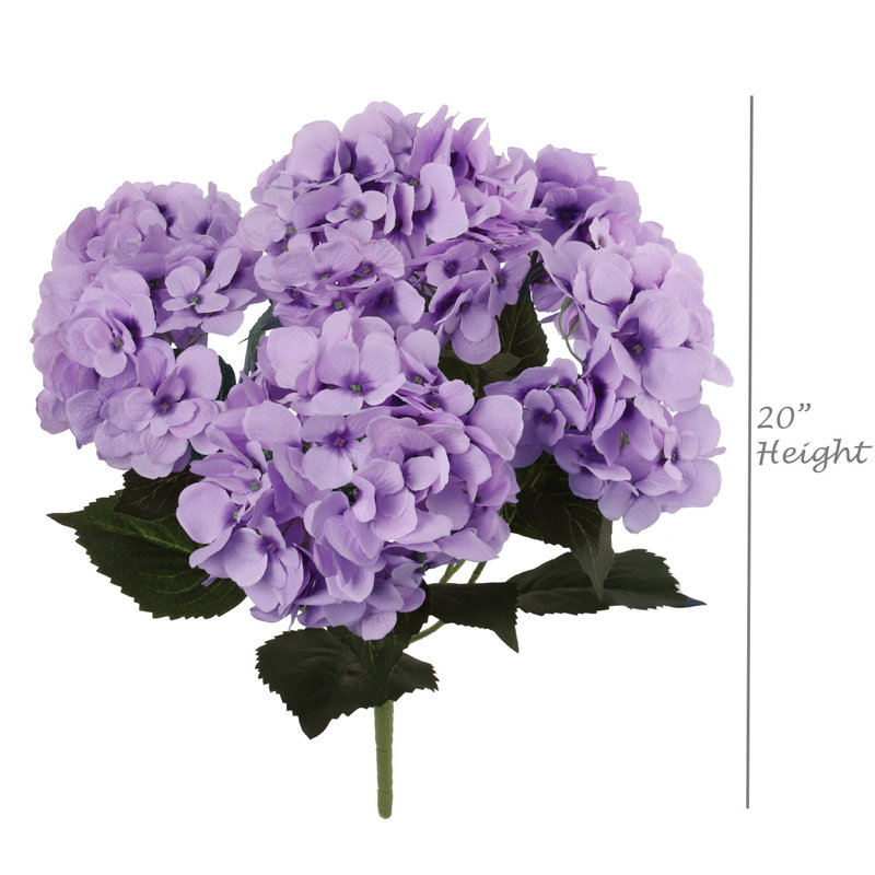 Hortensia beige 20 pouces avec 7 fleurs - décor d'hortensia artificiel, Lavande