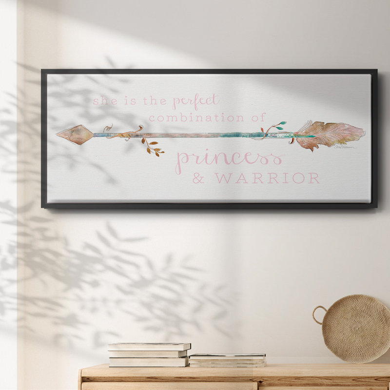 Princess & Warrior- Framed Canvas, 20" H x 50" W