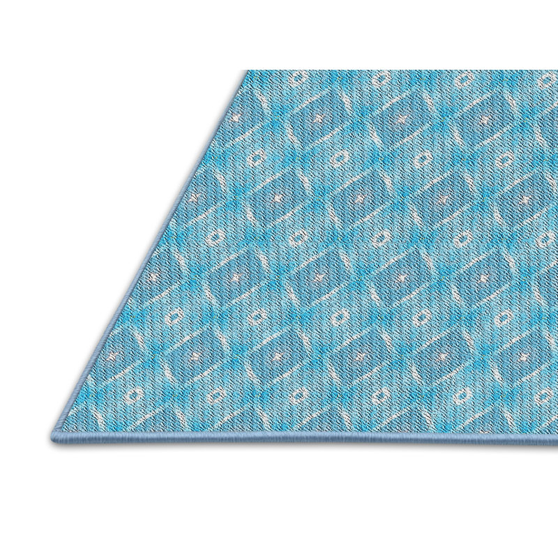 Tapis de zone bleue à motifs, Rectangle 5 pi x 7 pi