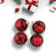Ornement de Noël boule de verre rouge et noir à carreaux dorés 3,25 po