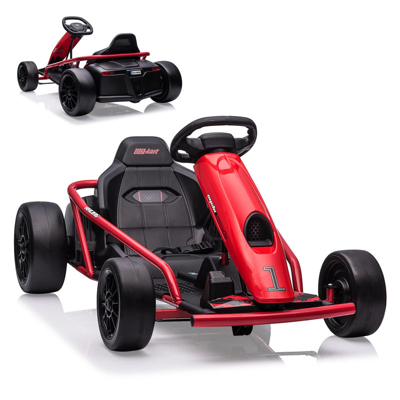 Karting pour enfants 24 V avec moteurs puissants, grande batterie, Rouge