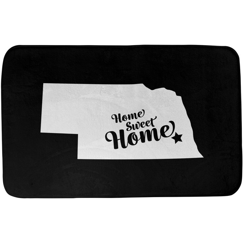 Tapis rectangulaire antidérapant pour salle de bain, L 17 po x L 21 po, Mauve, Home Sweet Nebraska