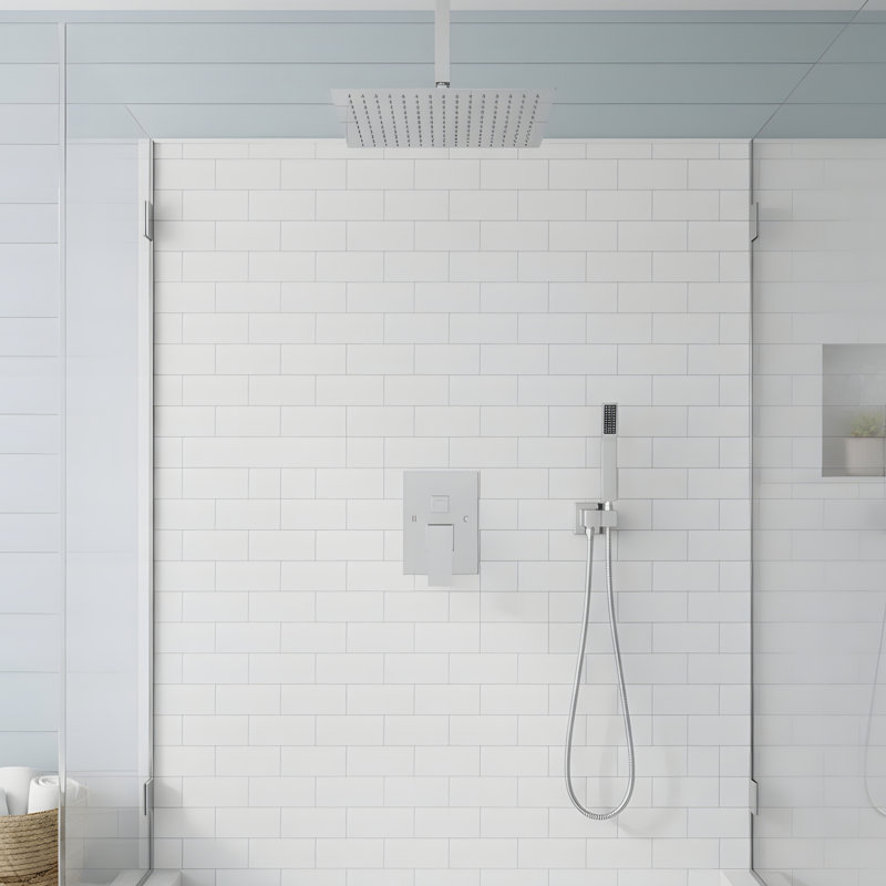 12" Shower Head System Ceiling Mounted Shower, Brushed Nickel