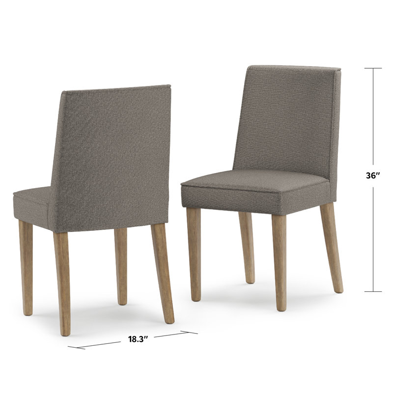 Elegant Taupe Rubberwood Upholstered High-Back Side Chair